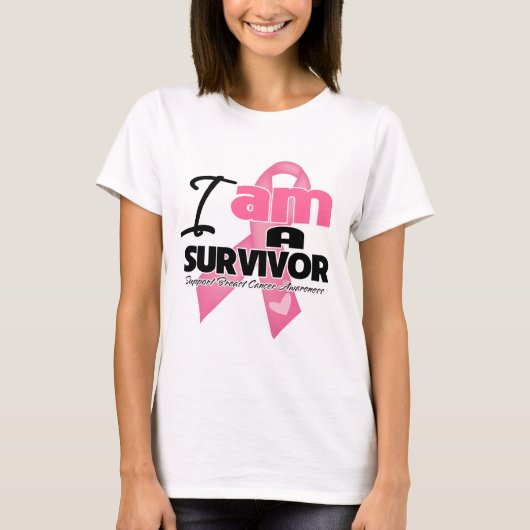 T-shirt Je suis un survivant de cancer du sein (Devant)