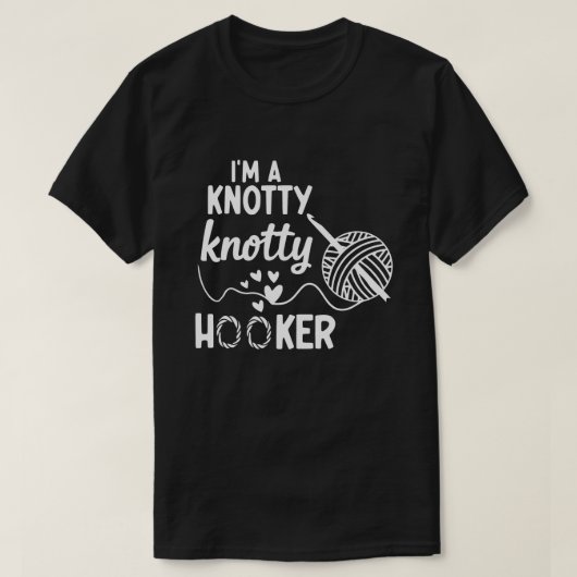 T-shirt Je suis un Sweatshirt de Crochet Knotty Knotty Hoo (Design devant)