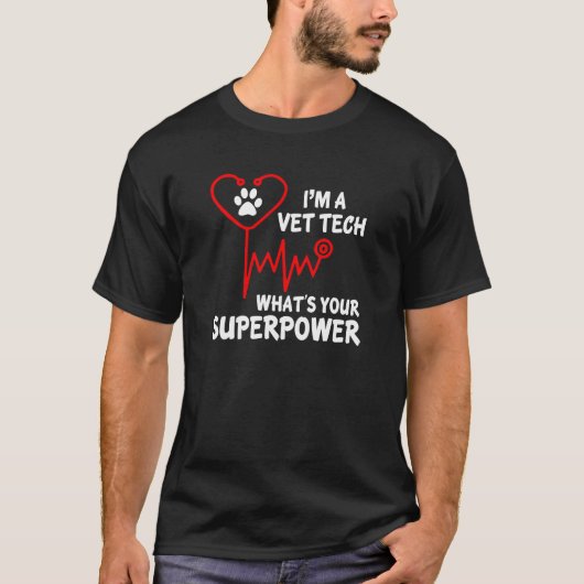 T-shirt Je suis un technicien vétérinaire Quel est votre c (Devant)