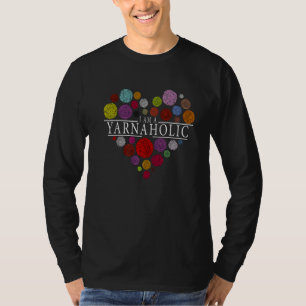 T-shirt Je Suis Un Tricot Yarnaholic Coeur De Fil Crochet