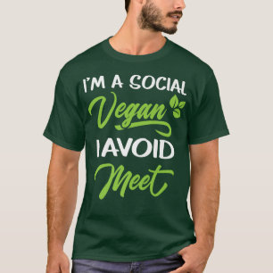 T-shirt Je suis un Vegan social J'évite de rencontrer Intr