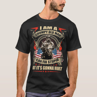T-shirt Je Suis Un Vieux Homme Grave, Je Peux Réparer Stup