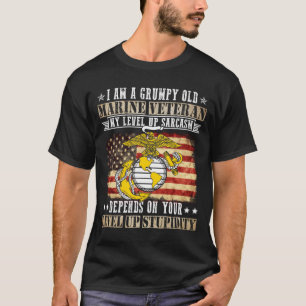 T-shirt Je suis un vieux vétéran de la marine grincheux Mo