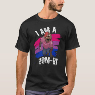 T-shirt Je suis un Zom Bi Bisexuel Zombie Lazy Halloween C