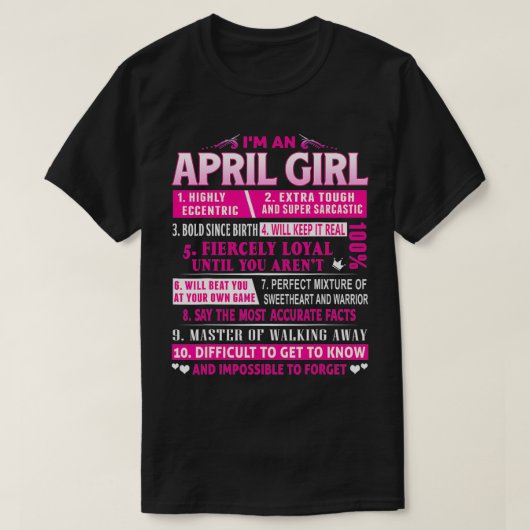 T-shirt Je suis une Avril Fille Avril Anniversaire (Design devant)