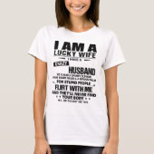 T-shirt Je suis une femme chanceuse J'ai un mari fou Funny (Devant)
