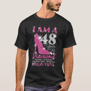 T-shirt Je Suis Une Femme Diamante Âgée De 48 Ans 48E Anni