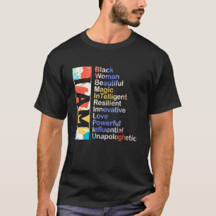 T-shirt Je Suis Une Femme Noire Belle Magie Influentielle 