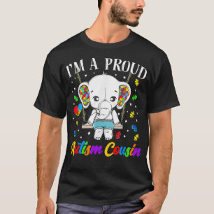 T-shirt Je suis une fière autisme Cousin mignon Elephant P