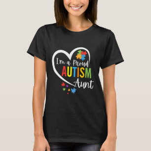 T-shirt Je suis une fière autisme Tante Amour Coeur Autism