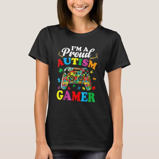 T-shirt Je suis une fière joueuse d'autisme gamer garçon A (Devant)