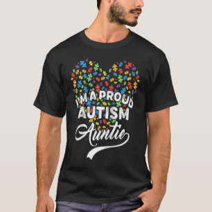 T-shirt Je suis une fière tante autiste Cœur de puzzle aut
