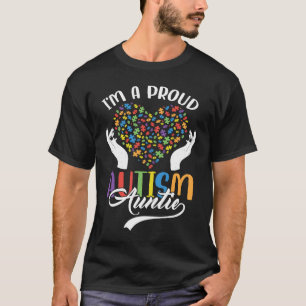 T-shirt Je suis une fière tante autiste Cœur de puzzle de
