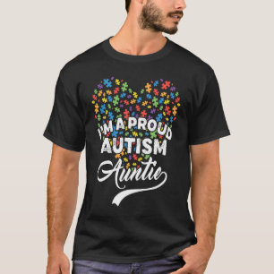 T-shirt Je suis une fière tante autiste Cœur de puzzle de