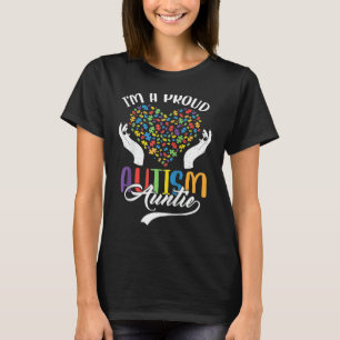 T-shirt Je suis une fière tante autiste Cœur de puzzle de