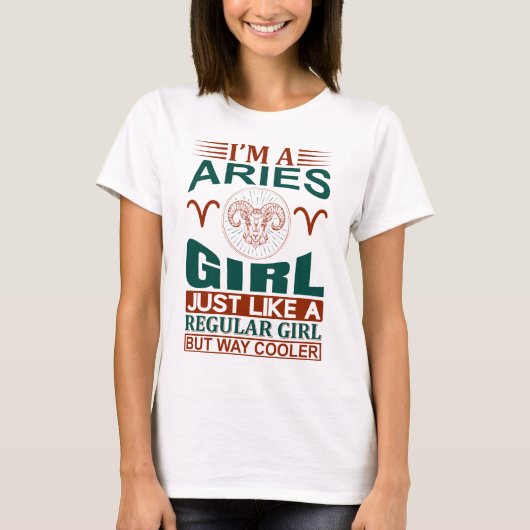 T-shirt Je Suis Une Fille Cool Signe Zodiaque (Devant)