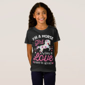 T-Shirt Je suis une fille de cheval facile à aimer diffici (Devant entier)