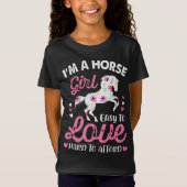 T-Shirt Je suis une fille de cheval facile à aimer diffici (Devant)
