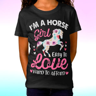T-Shirt Je suis une fille de cheval facile à aimer diffici