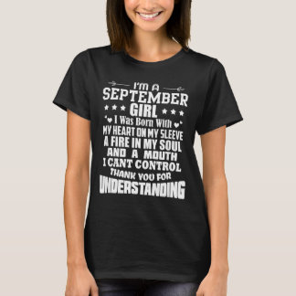 T-shirt Je suis une fille de septembre née Citation d'anni