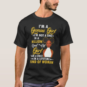 T-shirt Je suis une fille Gemini Black Femmes Gemini Girl