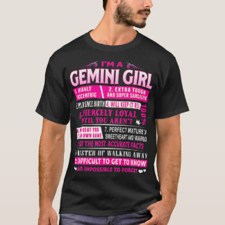 T-shirt Je suis une fille Gemini Gemini Anniversaire
