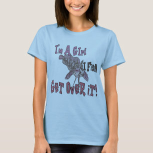 T-shirt Je suis une fille que je pêche au-dessus de lui
