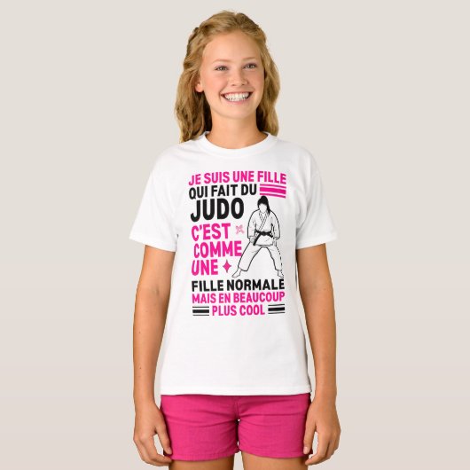 T-shirt je suis une fille qui fait de judo (Devant entier)