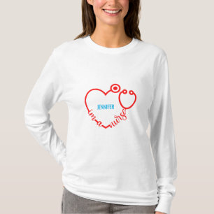 T-shirt Je suis une infirmière Stethoscope Nom personnalis