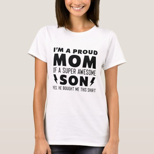 T-shirt Je suis une maman fière d'un fils super génial (Devant)