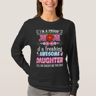 T-shirt Je suis une maman fière d'une folle fille géniale