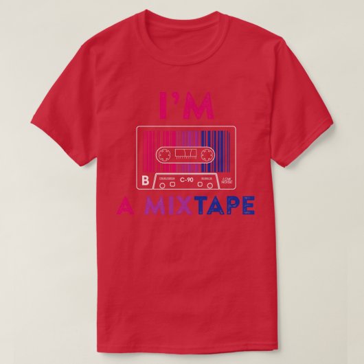 T-shirt Je suis une Mixtape Bisexual Pride LGBT Retro (Design devant)