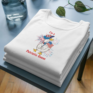 T-shirt Je suis une oie patriotique Vacances Américaines