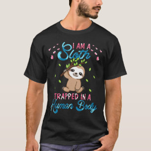 T-shirt Je Suis Une Paresseuse Piégée Dans Un Corps Humain