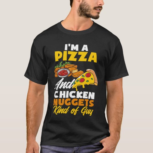 T-shirt Je suis une pizza et des nuggets de poulet Guy Pic (Devant)