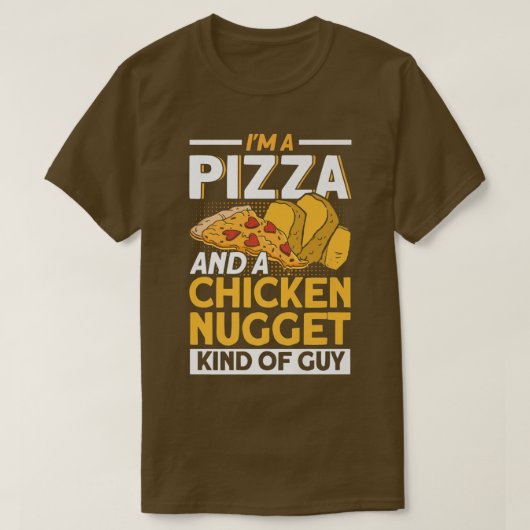 T-shirt Je suis une pizza et une pizza de poulet comme une (Design devant)
