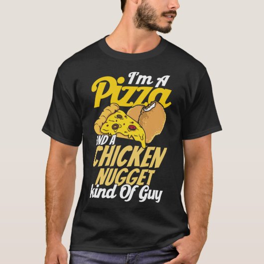 T-shirt Je suis une pizza et une pizza de poulet comme une (Devant)