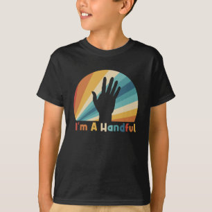 T-shirt Je suis une poignée cinq doigts main 5e anniversai