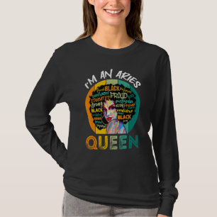 T-shirt Je suis une reine Bélier vintage melanine femmes n