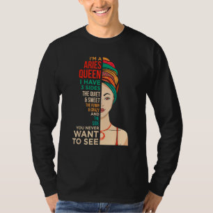 T-shirt Je suis une reine du Bélier vintage melanine femme