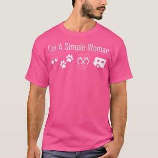 T-shirt Je Suis Une Simple Femme Aimer Vin Flip Flop Dogs