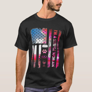 T-shirt Je Suis Une Simple Femme Camping Vin Flip Flops Ca