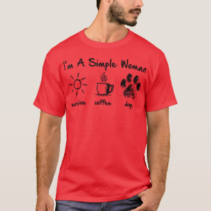 T-shirt Je Suis Une Simple Femme Sunshine Coffee Chiens