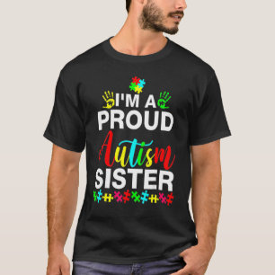T-shirt Je suis une sœur de l'autisme fière femmes filles