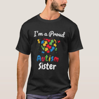 T-shirt Je suis une sœur de l'autisme fière Femmes Filles