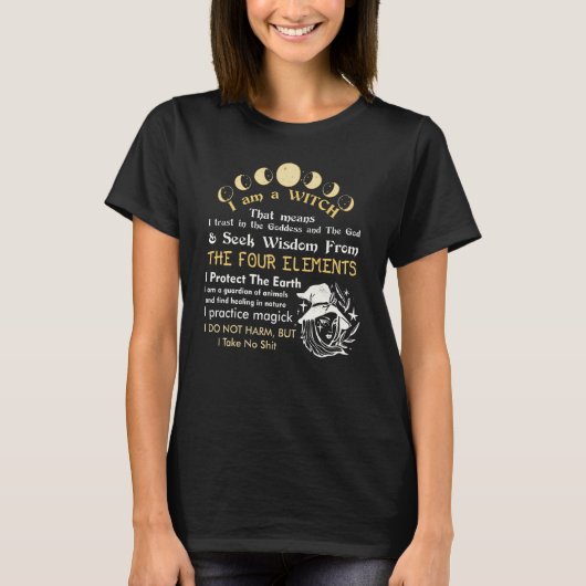 T-shirt Je Suis Une Sorcière Pagan sorcière Affirmation Oc (Devant)