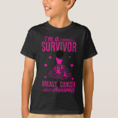 T-shirt Je suis une survivante rose Ruban femmes cancer du (Devant)
