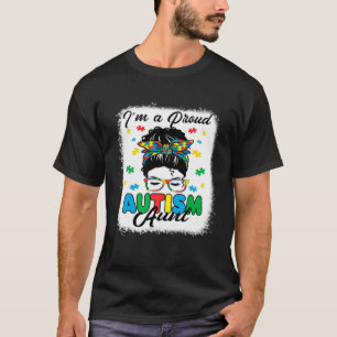 T-shirt Je suis une tante autiste fière Cœur Amour Sensibi