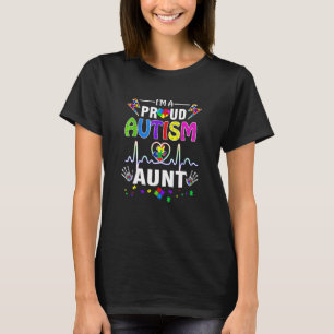 T-shirt Je suis une tante autiste fière femmes filles cœur
