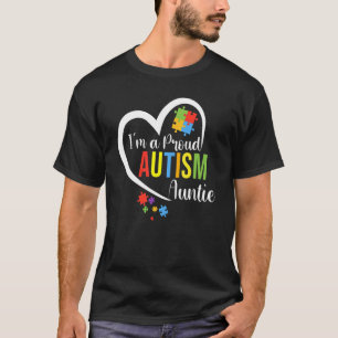 T-shirt Je suis une tante fière Cœur d'amour Puzzle de sen